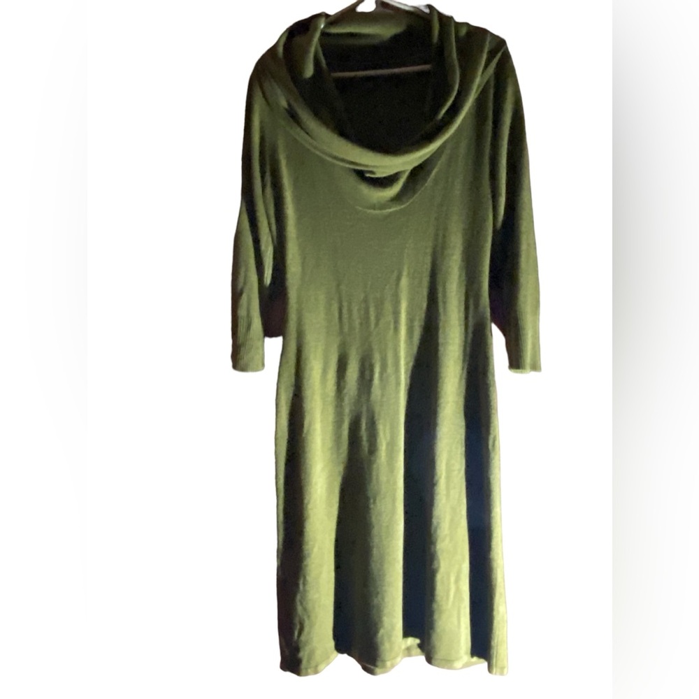 “Connected Apparel”Sweater Dress Swoop Neck